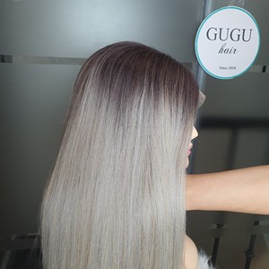 100% brut vietnamien couleur grise 24 pouces os droite perruques de cheveux humains Double dessiné longue longueur vendeur - Product Image 4