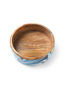 Polished Ivory Decorative Wooden Bowl Natural Crafts with Enamel Printing Mango Wood Bowl - Product Image 4
