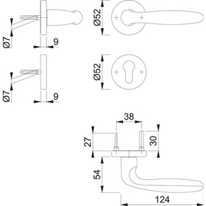 Juego de Rosetas de Aluminio Verona 1510 F1 PZ DIN Izquierda/Derecha D/D HOPPE - Product Image 3