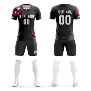 Uniforme de entrenamiento de fútbol personalizado de media manga para hombres, nuevo diseño de ropa deportiva de fútbol con nombre de equipo para fanáticos del deporte - Product Image 5
