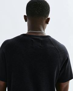 T-shirt col rond manches courtes en coton pour hommes 200g, hauts décontractés amples simples de couleur unie, sonneries au design vierge Offre Spéciale - Product Image 5