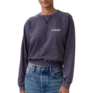 Sweat-shirt pour femme en tissu uni, décontracté et confortable, à manches longues, prix avantageux, avec logo personnalisé / design col rond - Product Image 1