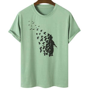 Camisetas Casuales Vintage para Hombre, 100% Algodón, Colores Personalizados, Gráficos Personalizados, Manga Corta, Corte Regular, Ecológicas, Alta Calidad - Product Image 1