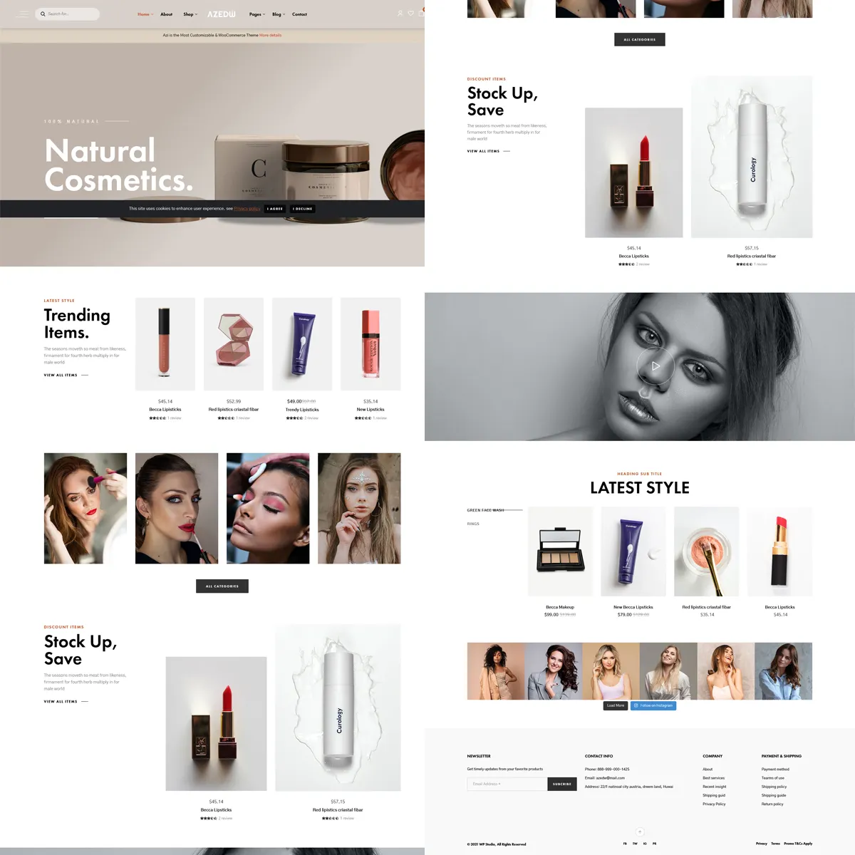 Développement de sites Web de conception de cosmétiques | Site de commerce électronique cosmétique | Site de magasin en ligne