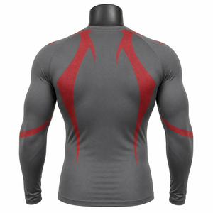 Sublimation Printed <b>Men</b>’s Long Sleeve Compression Shirt Graphic Gym Fitness Tight <b>Base</b> <b>Layer</b> Sportswear Custom OEM Wholesale - Product Image 2