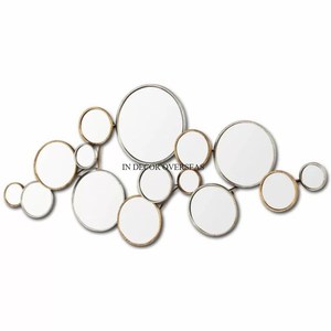 Único y elegante diseñador de alto grado chapado en oro de alta resistencia MARCO DE Metal aspecto atractivo decoración Interior del hogar espejo de pared - Product Image 2