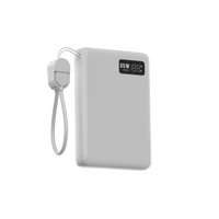 Batterie externe 10000mAh 35W à charge rapide, chargeur portable 2C1A avec écran LED et dragonne, sortie Type-C PD pour téléphones