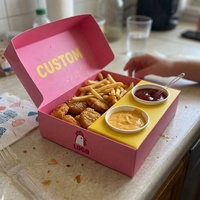 Boîte à repas jetable personnalisée en papier pour restauration rapide avec compartiment à sauce pour poulet frit à emporter