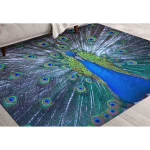 Alfombra Peacock: Alfombra Decorativa Personalizada de Chenilla Antideslizante, Diseño Impreso, Alfombra de Chenilla - Product Image 3