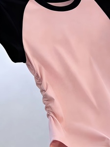Summer American Retro Cropped <b>Raglan</b> Short Sleeve T-shirt Women Slim Hollow Out Chic Hot Girl Ins Trendy Casual Summer <b>Top</b> - Product Image 2