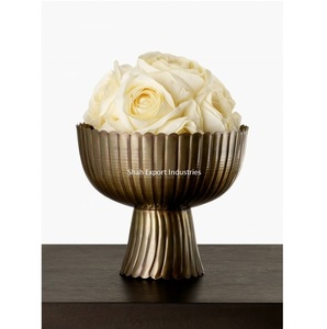 Cuenco de flores de Pedestal de Metal de diseño caro para el hogar y la decoración de la Mesa de boda centros de mesa cuenco de flores con Base - Product Image 6
