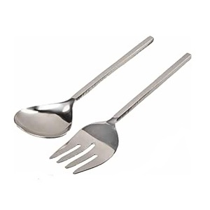 พรีเมี่ยมดูโลหะ Flatware ใหม่คดเคี้ยวเซิร์ฟเวอร์สลัดสำหรับการให้บริการโลหะชุดช้อนส้อมสำหรับโรงแรมและเครื่องครัวใหม่ชุดช้อนส้อม - Product Image 4