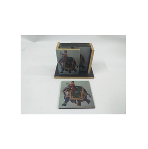 Sous-verre personnalisé fait à la main moderne classique Folk art imprimé décoratif élégant vintage Table Coaster s/6 - Product Image 1