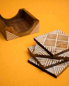 High Quality Square Wooden <b>Coaster</b> Set of Four Piece Wholesale Promotion Personalized Coffee <b>Drink</b> <b>Coasters</b> - Product Image 3