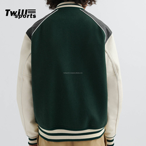 Twill Sports Men's High Quality Wool Leather <b>Heated</b> Varsity <b>Jacket</b> Embroidery Lettering Fashionable Winter Baseball <b>Jacket</b> - Product Image 3