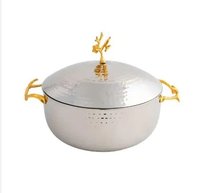 Ensembles de casseroles et de réchauds de table en acier inoxydable écologiques de marque, avec couvercle en verre trempé, compatibles lave-vaisselle