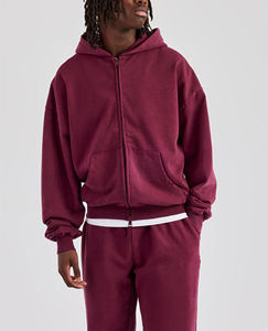 Sweat-shirts à capuche pour hommes et femmes de qualité supérieure, en gros, surdimensionnés, grande taille, fermeture éclair intégrale, logo personnalisé imprimé - Product Image 2