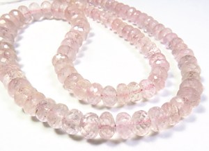 ลูกปัดมอร์แกไนต์สีชมพูธรรมชาติคุณภาพดีที่สุด ขนาด 5.5-10 มม. รูปทรงรอนเดลล์ ความยาว 17 นิ้ว แบบร้อยเป็นเส้น หินหลวมเจียระไนแบบตาแมว เบอร์ริล 170 กะรัต - Product Image 6