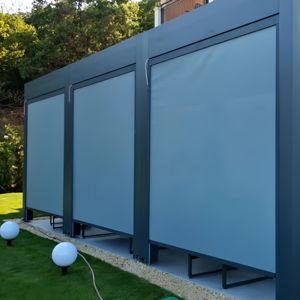 Stores enrouleurs motorisés pour <span class=keywords><strong>terrasse</strong></span> extérieure, télécommande, résistant au vent, pour pergola, écran latéral - Product Image 1