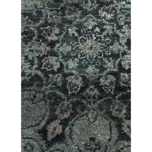 พรมขนสัตว์ผสมไหมถักมือ Far East Skrt-814 สีเทา-ดำ ลายดอกไม้ สำหรับห้องนั่งเล่น ห้องโถง ทางเดิน รูปทรงสี่เหลี่ยมผืนผ้า ดีไซน์แบบจิ๊กซอว์ - Product Image 3