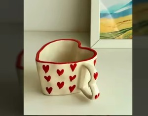 Luxury High Quality White & <b>Red</b> Decorative Factory Outlet Ceramic Coffee Mug Home Kitchen Decor Gift Items Wholesale Price - Product Image 1
