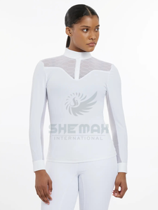 Camisa de espectáculo de equitación para mujer blusa de espectáculo ecuestre profesional elegante con tela de control de humedad para mujeres jinetes - Product Image 5