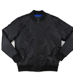 Blouson aviateur matelassé noir de haute qualité en laine, standard, isolé, réversible, imperméable et coupe-vent - Product Image 1