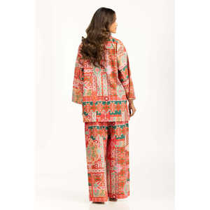 Ensemble coordonné imprimé en viscose slub bohème IPST-55067 pour le printemps/été en tissu crêpe - Product Image 2