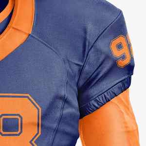 Maillot de football américain unisexe, tenue d'équipe personnalisée, vêtements de sport en tissu polyester coupe ajustée Vente en gros d'usine OEM, uniforme de sport - Product Image 3