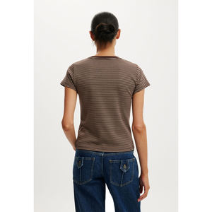 Vêtements rayés en jersey de coton uni 100 % coton pour hommes, collection 2026, vente chaude, personnalisables, pas chers, coupe oversize décontractée, épaules tombantes - Product Image 5