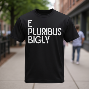 Camiseta E Pluribus Bigly Negra Unisex para Adultos, Cuello Redondo, Manga Corta, Promocional - Product Image 3
