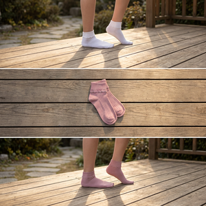 Calcetines de moda para mujer, de punto acanalado suave, con borde festoneado para un toque de elegancia en el uso diario, de Corea. - Product Image 1