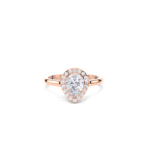 IGI Certified 1CT Pear Cut Halo Lab Grown Diamond Engagement/Wedding <b>Ring</b> In 9K Yellow/White/Rose Gold Luxury Bridal <b>Ring</b> - Product Image 1