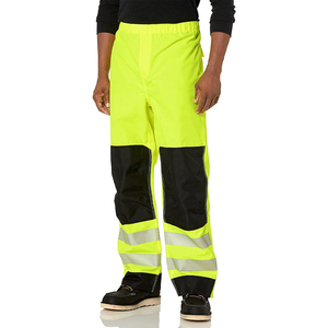 Vêtements de travail de sécurité haute visibilité pour hommes, pantalons réfléchissants, cargo, taille élastique, poches avec cordon de serrage, pantalons de travail décontractés haute visibilité - Product Image 1