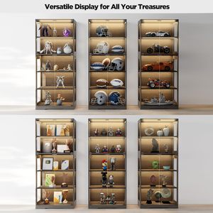 Vitrine en bois et verre avec étagères en bois, <span class=keywords><strong>meuble</strong></span> de salon pour collection, mobilier de salon DR563 - Product Image 4