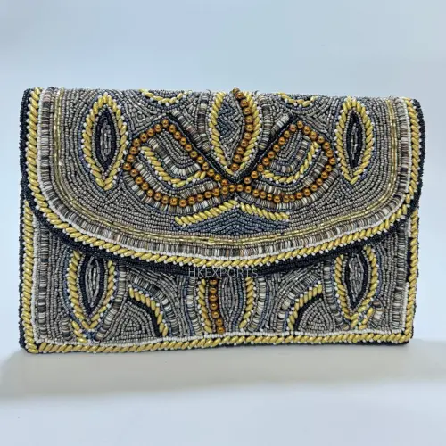Handcrafted Beaded Clutch with Jeweled Toucan Embellishment Exquisite Evening Bag for Special Occasions and Tropical Glamour