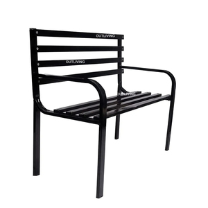 Banc de jardin en métal noir de conception professionnelle pour la maison hôtel jardin extérieur parc sièges banc de patio mobilier extérieur et intérieur - Product Image 1