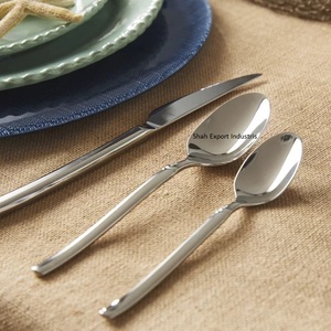 Ensemble de couverts en métal de style occidental avec poignée carrée fini argent pour la vaisselle de table de mariage - Product Image 2
