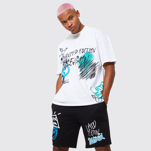 Traje corto informal de verano de alta calidad para hombre hecho a medida con precio transpirable y barato de talla grande con impresión de alta calidad - Product Image 3