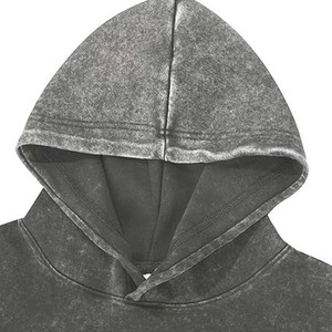 Sweats à capuche Streetwear personnalisé poids lourd coton Boxy recadrée Vintage lavage à l'acide fermeture éclair en détresse veste à capuche pour hommes - Product Image 5
