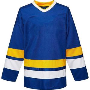Nueva Llegada, Jersey de Hockey sobre Hielo Personalizado con el Último Diseño, Sublimado y Bordado, Color Azul, Transpirable, Uniforme de Hockey en Blanco - Product Image 1
