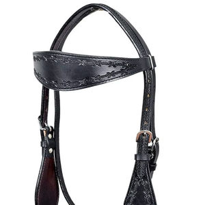 Venta al por mayor PUSHPA OVERSEAS-Conjunto de cabeza de caballo occidental de color personalizado-Cabestro de cuello de pecho de cuero crudo cómodo - Product Image 1
