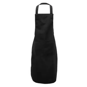高品质工厂价格餐饮围裙纯黑色，前袋英国厨房厨师厨师制造