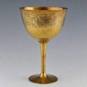 Glory Stem Grace, cáliz de vino de Metal adornado, Copa tradicional con acabado antiguo para rituales religiosos y altares de Iglesia - Product Image 1