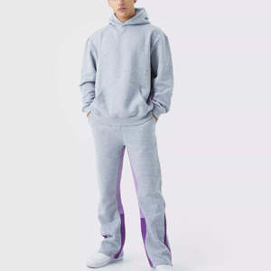 Conjuntos Deportivos Personalizados de Moda para Hombre, 100% Algodón, Estilo Holgado, Sudadera Lisa, Conjuntos Deportivos de Felpa para Hombre - Product Image 1