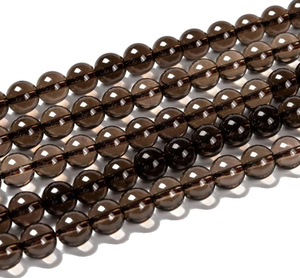 Cuentas de Piedra, Cuentas de Cuarzo Ahumado, Hilo de Piedras, Joyería de Piedras, Gema Suave Suelta, Collar Curativo, Cristal Natural al por Mayor - Product Image 3