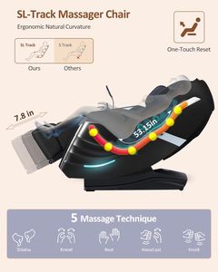 Sillón de Masaje de Cuerpo Completo con Audio Bluetooth, Relajación, Pedicura 4D, Cama de Juego Eléctrica, Gravedad Cero - Product Image 5