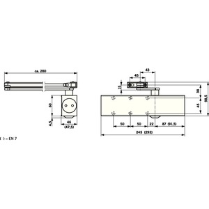 DORMAKABA TS 83 BC/D Blanco 9016 EN 3-6 Cierrapuertas de tijera sin varillaje para estanterías sobre puertas - Product Image 4