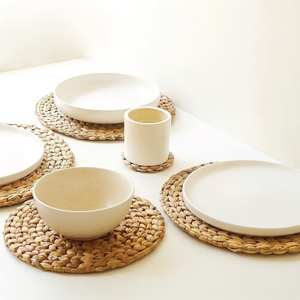 Juego de manteles individuales/posavasos de jacinto de agua clásico ecológico para decoración de mesa, cocina, almohadilla de calor tejida a mano, tamaño personalizado Vietnam - Product Image 3