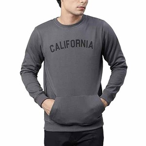 <b>Men</b> Solid 100% Cotton <b>Fleece</b> Crew Neck Sweatshirt Warm Thickened Casual Winter Wear - Product Image 3